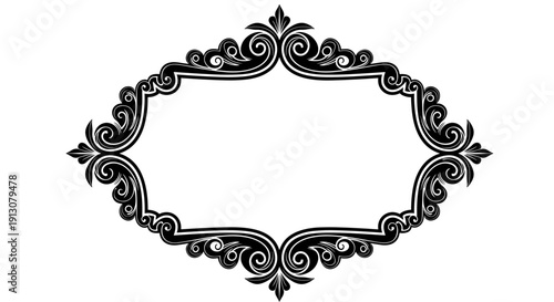 Black ornate frame border design 1.