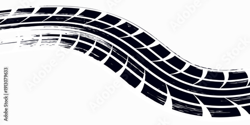 Auto tire tread grunge element. Car and motorcycle tire pattern, wheel tyre tread track. eps10.