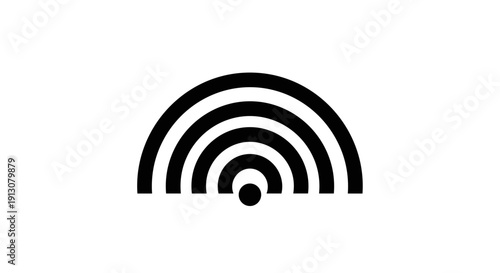 Black semicircle graphic design element.