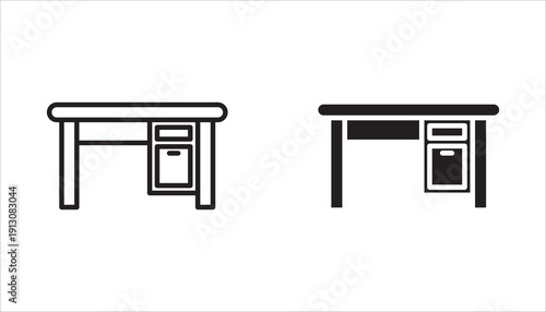 A collection of vector line icons related to tables. Table, Premium linear symbol pack. Vector illustration isolated on a white background. Web symbols for websites and mobile applications.