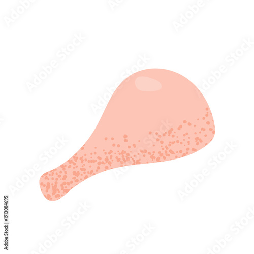 Cartoon meat. Chicken in textured style. Wing, drumstick, minced chicken. vector.