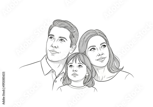 Family Portrait Looking Upwards.