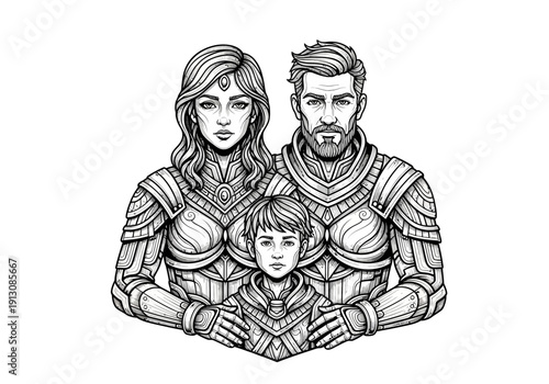 Fantasy Warrior Family Portrait.