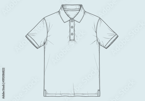 Polo Shirt Fashion Design Sketch 2.