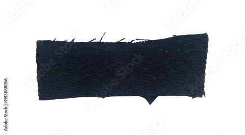 scraps of blue jeans piece texture isolated on transparent background.