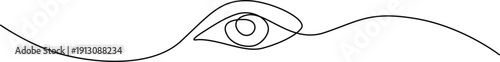 A stylized representation of a single eye with flowing lines and curves. Vector