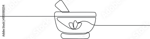 A minimalist line drawing of a teapot with a lid and spout. Vector