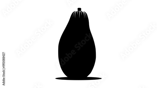 ripe papaya fruit , black isolated silhouette