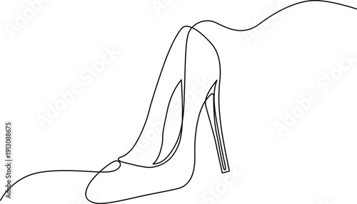 Elegant high heel shoe with a sleek design and a pointed toe. Vector