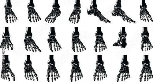 Mechanical Robotic Hand Set Futuristic Cybernetic Prosthetic Fingers Technology Bionic Gesture Collection Vector Illustration