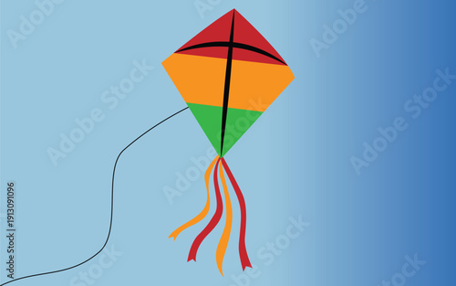 Simple Kite Logo Template Clean Outline Vector Design
