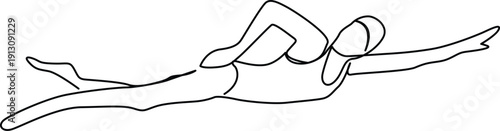 A dynamic illustration of a person performing a yoga pose on a mat Vector