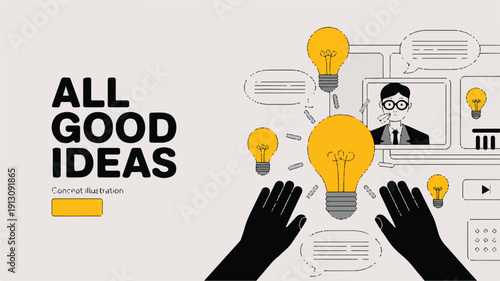 All Good Ideas A Minimalist Illustration Concept About Innovation and Creativity
