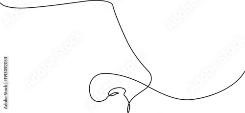 A delicate and intricate line drawing of a curled leaf with a small bud. Vector