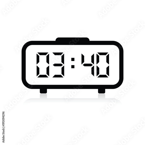 Twenty minutes to four digital clock icon for time management and productivity tracking application designs