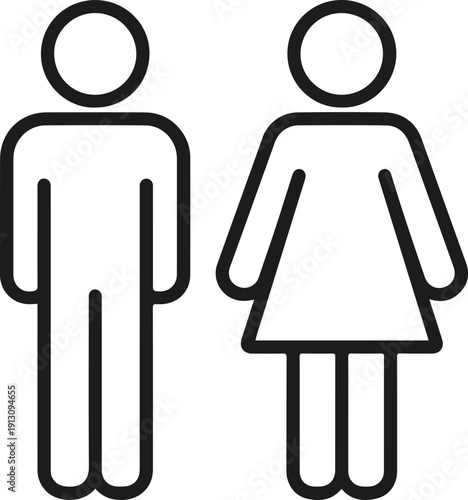 Line icon man with girl