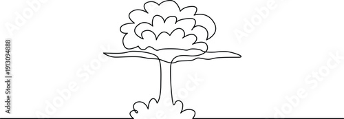 A whimsical drawing of a tree with fluffy clouds as its leaves Vector