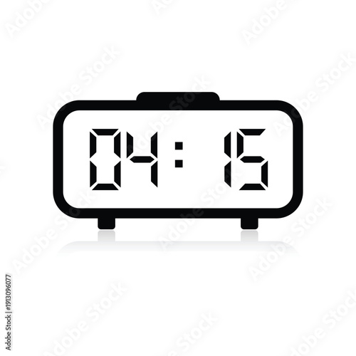 Quarter past four digital clockface symbol with bold numbers for high contrast mobile notification icons
