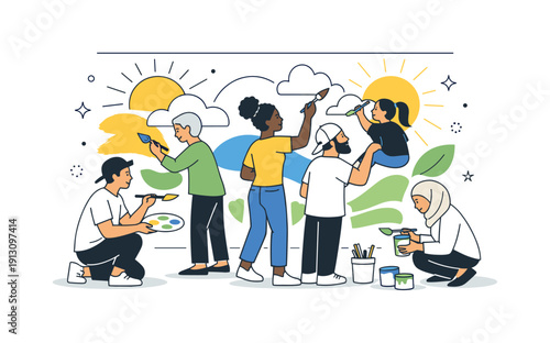 Collaborative Mural Creation. Art and community