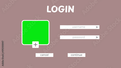 Flat Design Login Interface for Mobile Application
