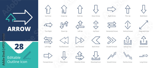 Minimal Arrow Icons Set – Modern UI Navigation Vector Pack