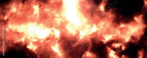 Gradient Mesh Inferno Sky – Fiery Abstract Clouds Explosion Background. Cosmos Background