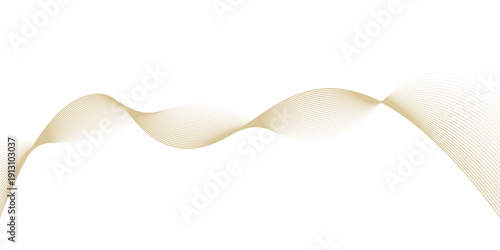 Abstract luxury gold flow line pattern on white background