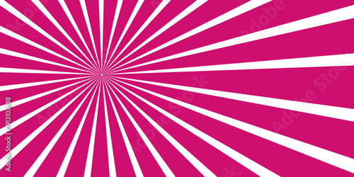 An abstract pink and purple vector wallpaper featuring a retro radial sunburst pattern with colorful rays and light lines in a vintage art design backdrop