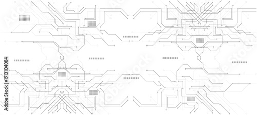 Abstract AI circuit board background. Tech pattern with chipset, semiconductors, circuit board backgroundcircuit board background