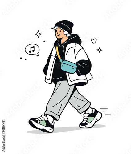 Trendy Urban Style. Young adult fashion and emerging trends