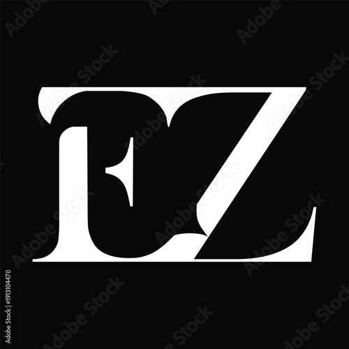 Initial letter EZ logo design 
