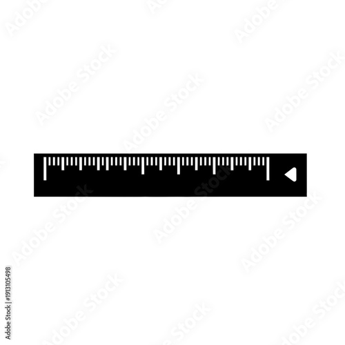 Black Ruler With Measurement Markings.