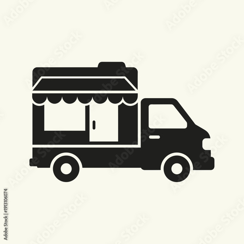Food Truck Icon Silhouette.