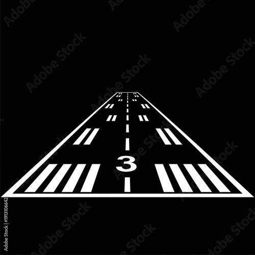 Airport Runway Number 3 Perspective View.