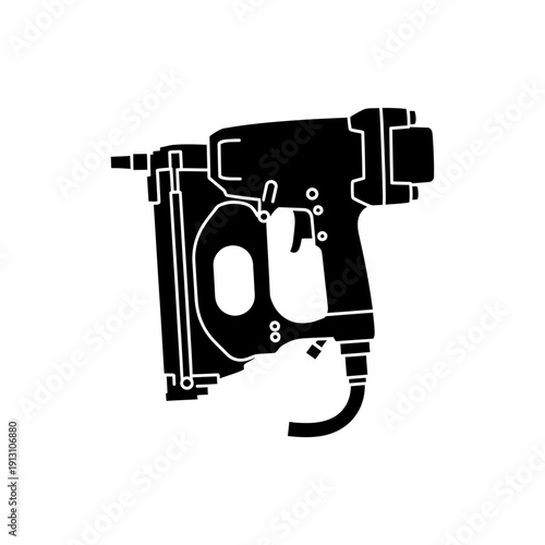 Black Silhouette of a Pneumatic Staple Gun.