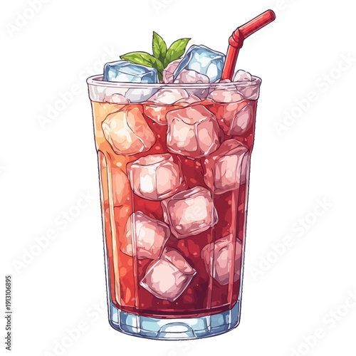 Very Delicious Drink with ice , EPS format