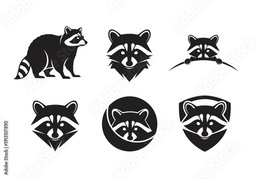 Collection of Raccoon Icons and Graphics.