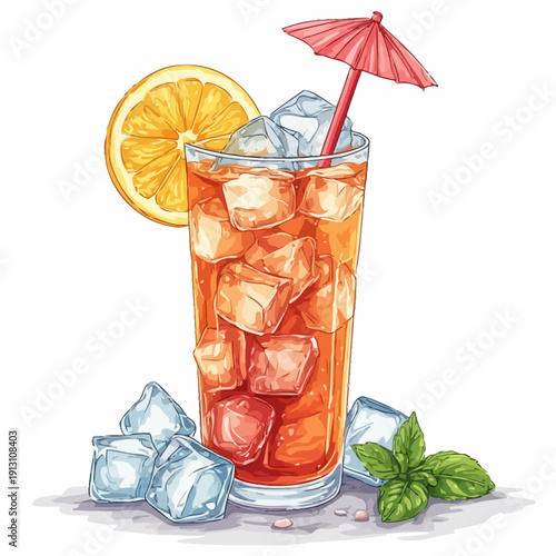 Very Delicious Drink with ice , EPS format