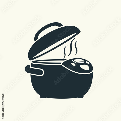 Illustration of a steaming pressure cooker.