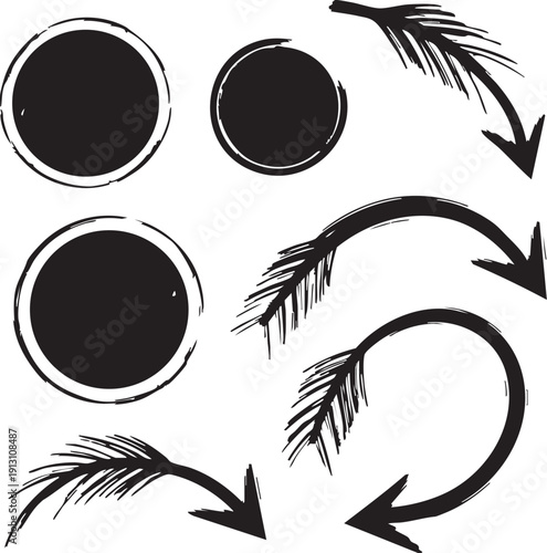 A set of circular arrow icons illustrating cycles and repetition on a white background