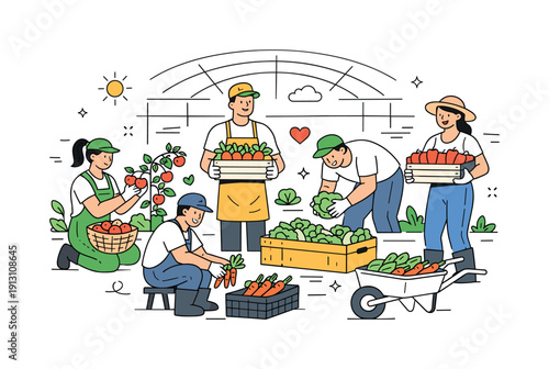 Greenhouse Harvest Harmony. Modern greenhouses and intensive veg