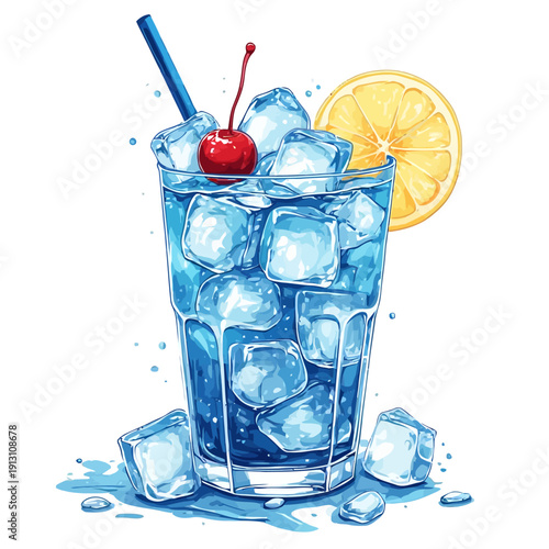 Very Delicious Drink with ice , EPS format