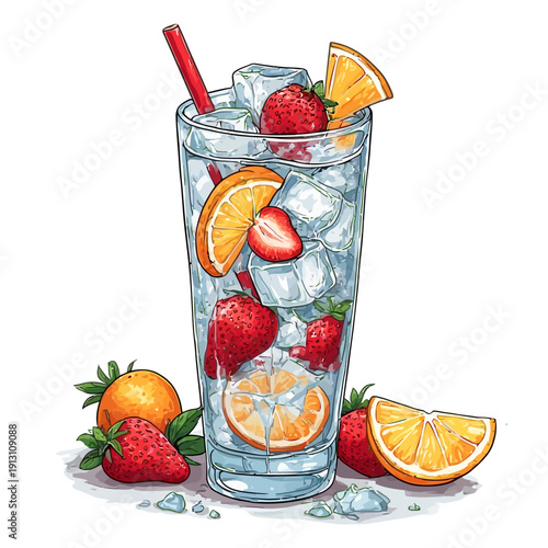 Very Delicious Drink with ice , EPS format