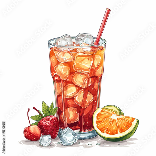 Very Delicious Drink with ice , EPS format