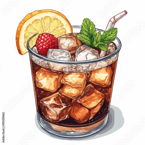 Very Delicious Drink with ice , EPS format
