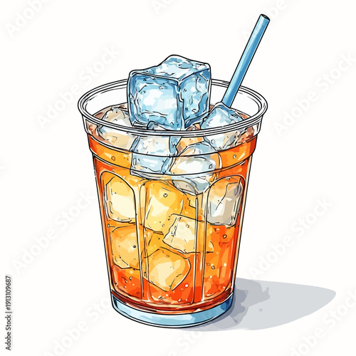 Very Delicious Drink with ice , EPS format