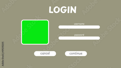Digital Account Access UI Template with Green Screen Element