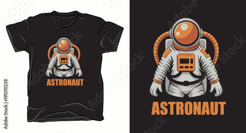Astronaut graphic t-shirt design for merchandise and apparel vector t-shirt design print template illustration