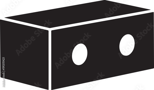Brick Monochrome Icon: A minimalist monochrome icon of a construction brick, showcasing clean lines and a simple design. A staple element in architectural and construction designs.