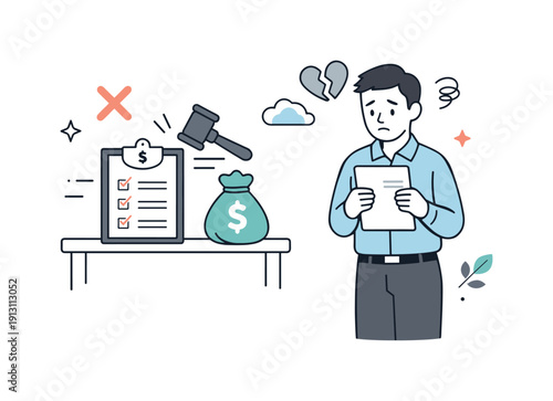 Inner Conflict at Work. Moral injury at work. An employee standing quietly beside a task that conflicts with personal values, holding a document with
